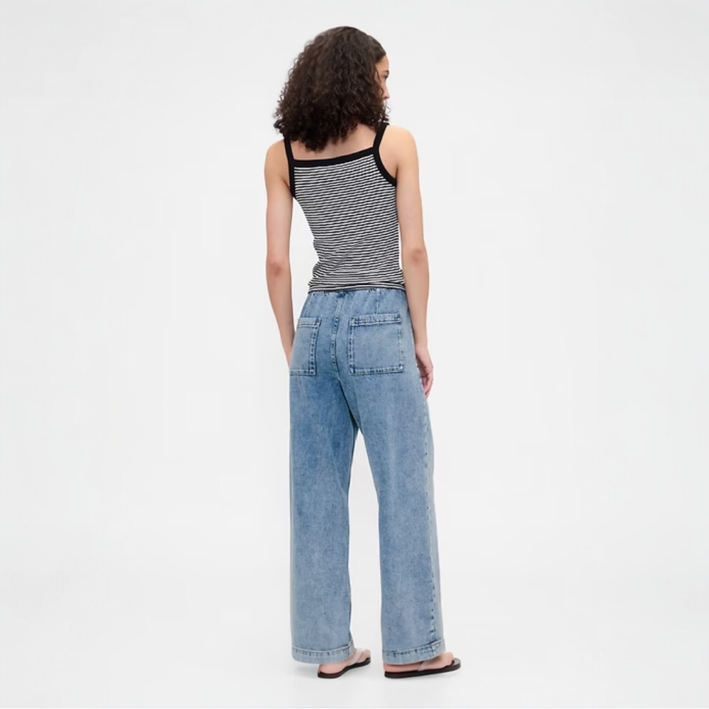 NWT GAP High Rise Pull-On Wide-Leg Jeans - Picture 5 of 9
